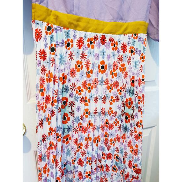 NWT Puff Sleeve Ruffle Midi Dress Medium - Picture 7 of 7